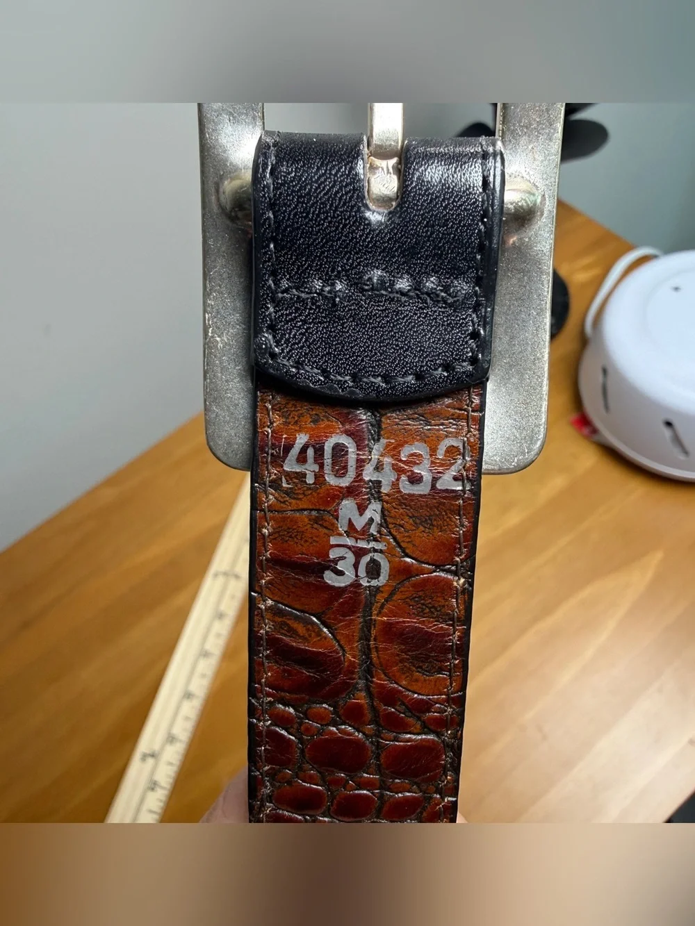 Brighton Reversible Belt | Brown Croc Emboss + Black | Size M/30 | Western Glam